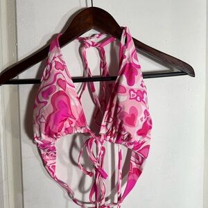 Pink Halter Bikini Tops and Bottoms